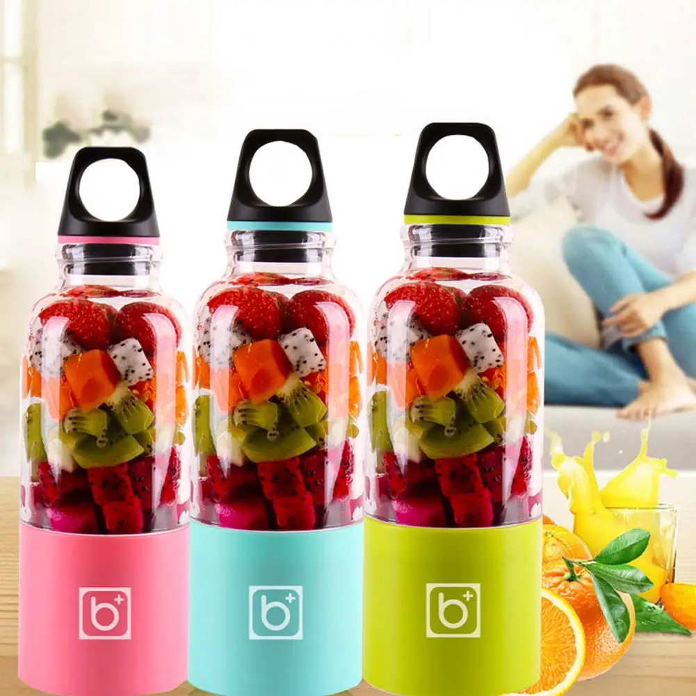 

500ml Portable Blender Juicer Cup USB Rechargeable Electric Vegetable Fruit Citrus Orange Juice Maker Cup Mixer Bottle FAS66