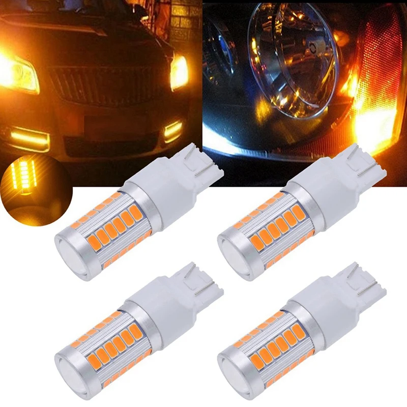 

7443, T20 Led Bulbs Amber Yellow 900 Lumens Super Bright Turn Signals Light Brake Stop Parking Light Back Up Reverse Light Tai