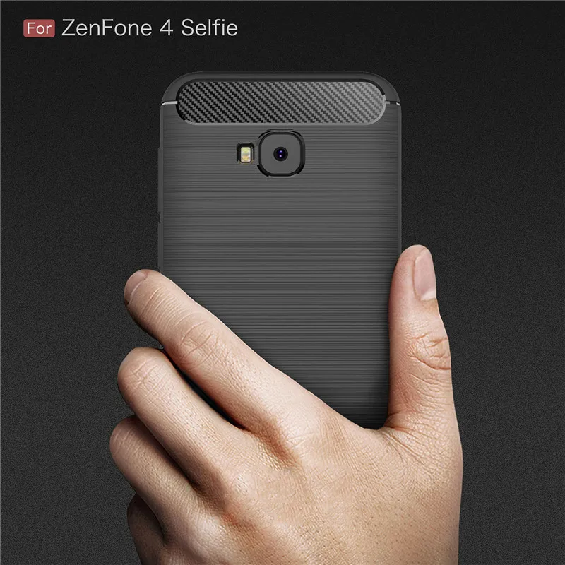

Environmental Carbon Fiber Case For Asus Zenfone 4 Selfie Soft Anti-drop Back Cover For Asus Zenfone 4 Selfie ZD553KL 5.5" capas