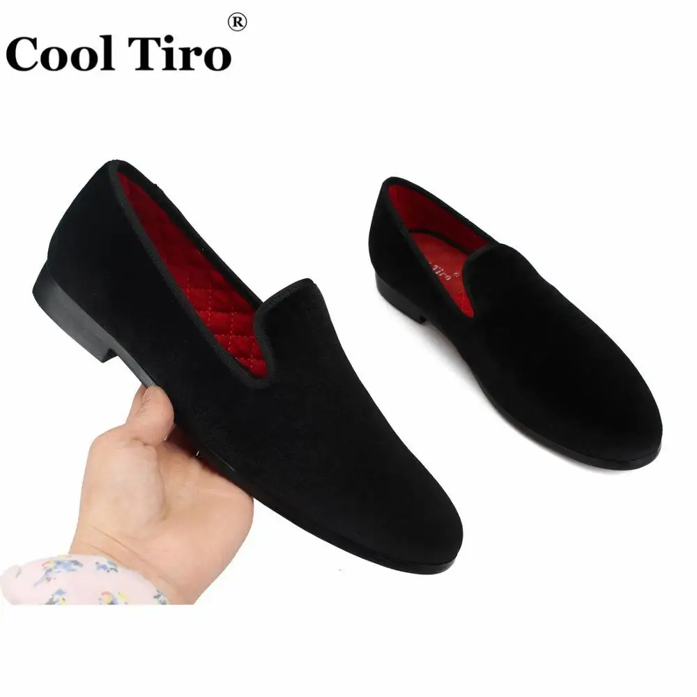 Men Loafers black Velvet Dress shoes (9)