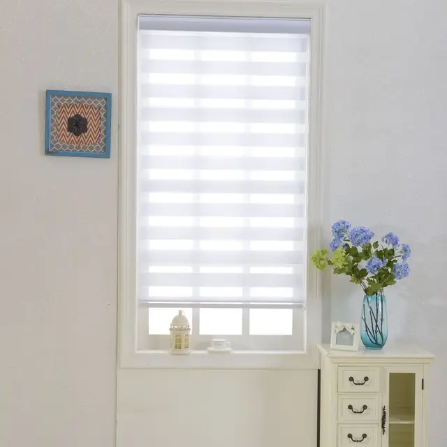 white roman blinds blackout zebra blinds horizontal window shade double layer roller custom cut to size white curtains white roman blinds blackout zebra blinds horizontal window shade double layer roller custom cut to size white curtains