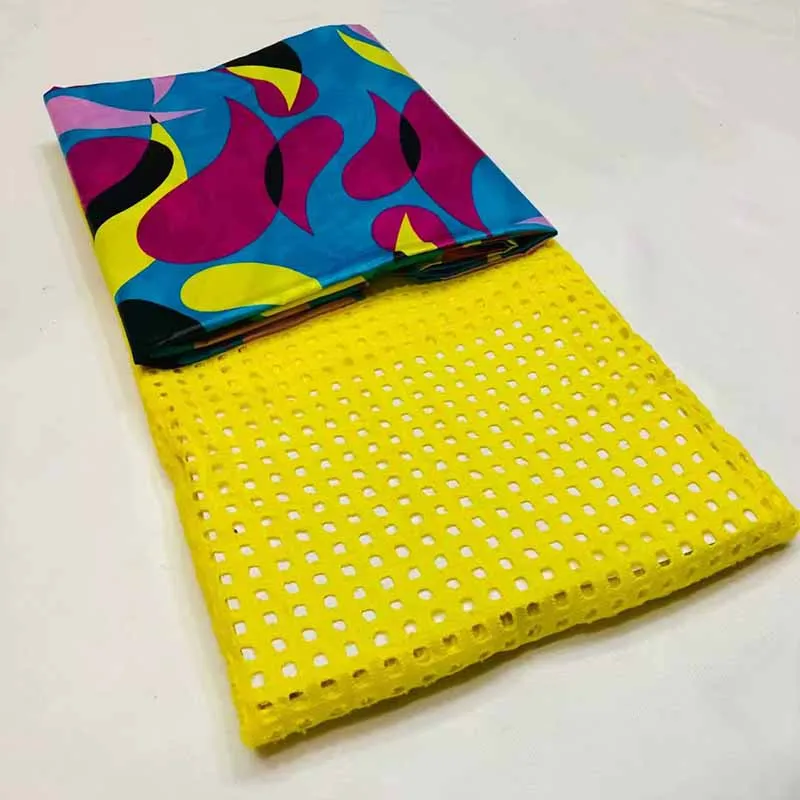

Bazin Rich Getzner 2019 New Ankara Fabric High Quality Fabrics Women'S Pure Cotton Embroidery Lace 2.5 Yards Perforated Cotton