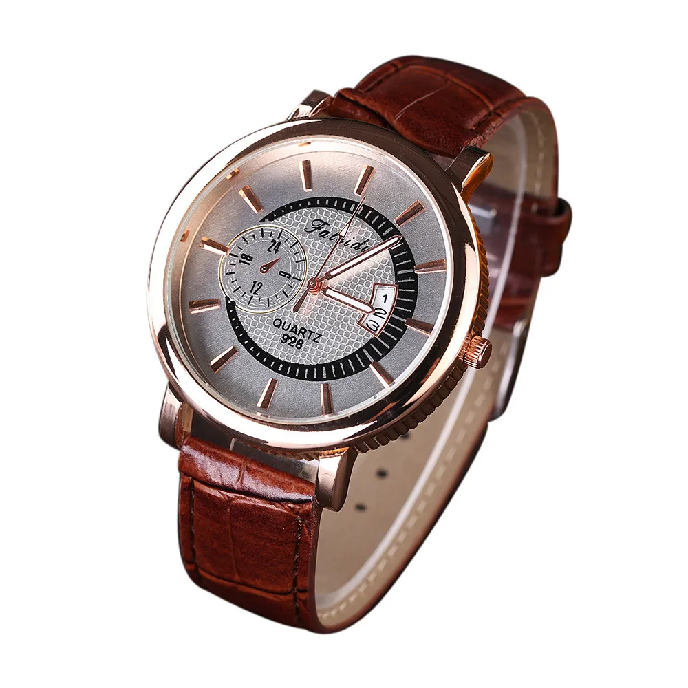 

Business Retro Clock Date Men Watch Quartz Leather Analog Wrist Watch