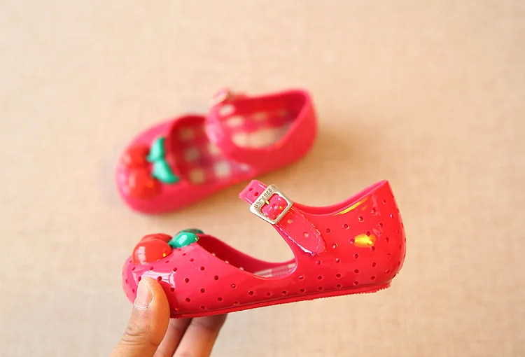 Новая весенне-летняя обувь с дырками детская обувь с рисунком вишни Нескользящая износостойкая дышащая повседневная обувь#1