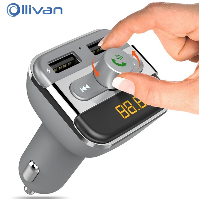 

LED Bluetooth Quick Charge Dual USB Car Charger 5V3A Turbo Fast Car Charging Smart Phone Charger For iPhone Xiaomi Car Adapter