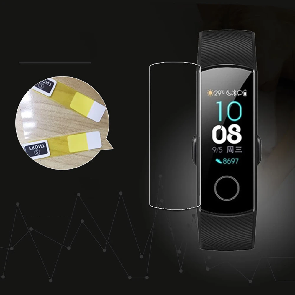 

Screen Protector Cover For Huawei Honor Band 4 Guard Films Sports Smart Watch Protective Film Clear TPU Soft For Band 4 Full