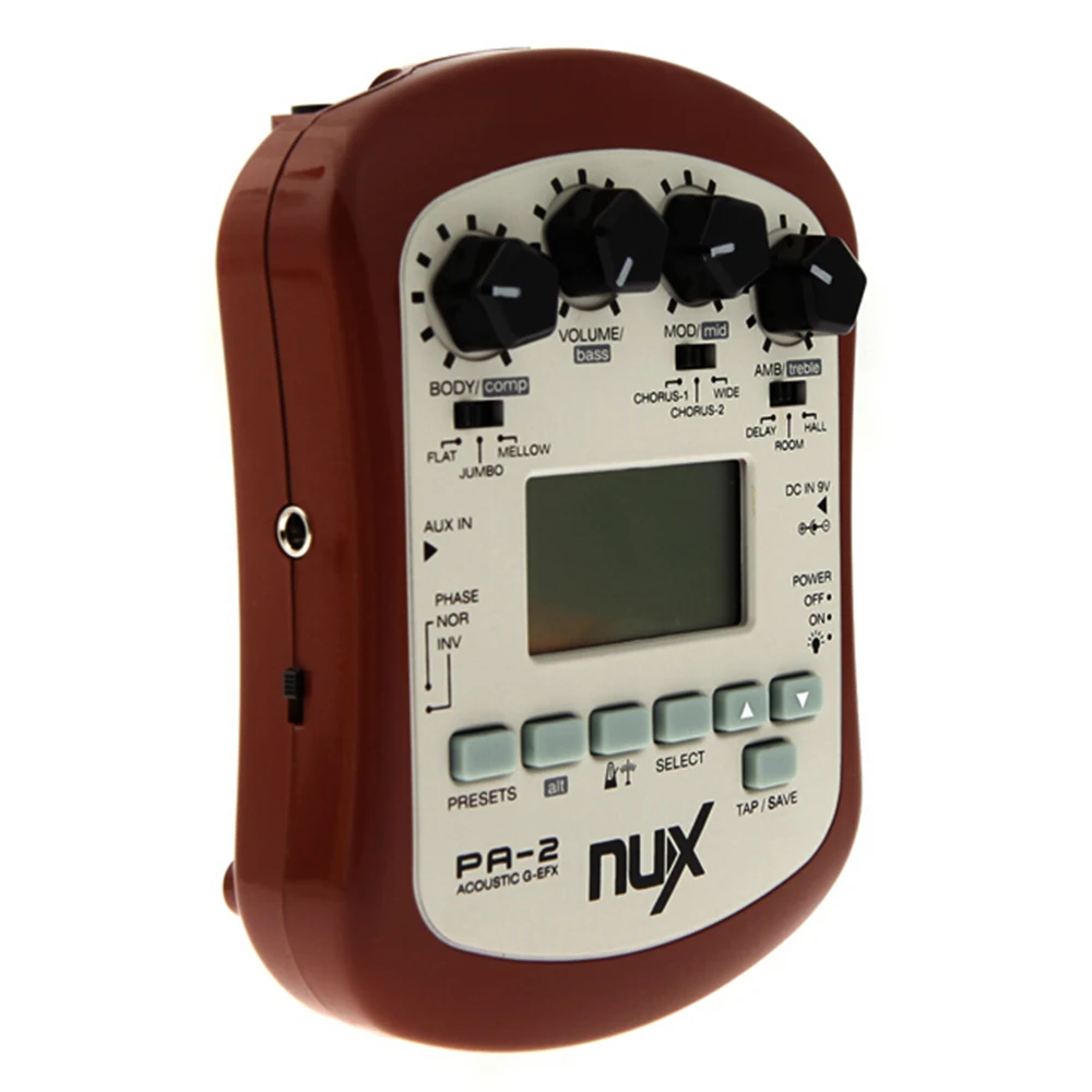 

NUX PA-2 Portable Acoustic Guitar Effect Pedal Flat Tuning Function Pedal Effect Processor Guitar Accessories Guitar Parts nux