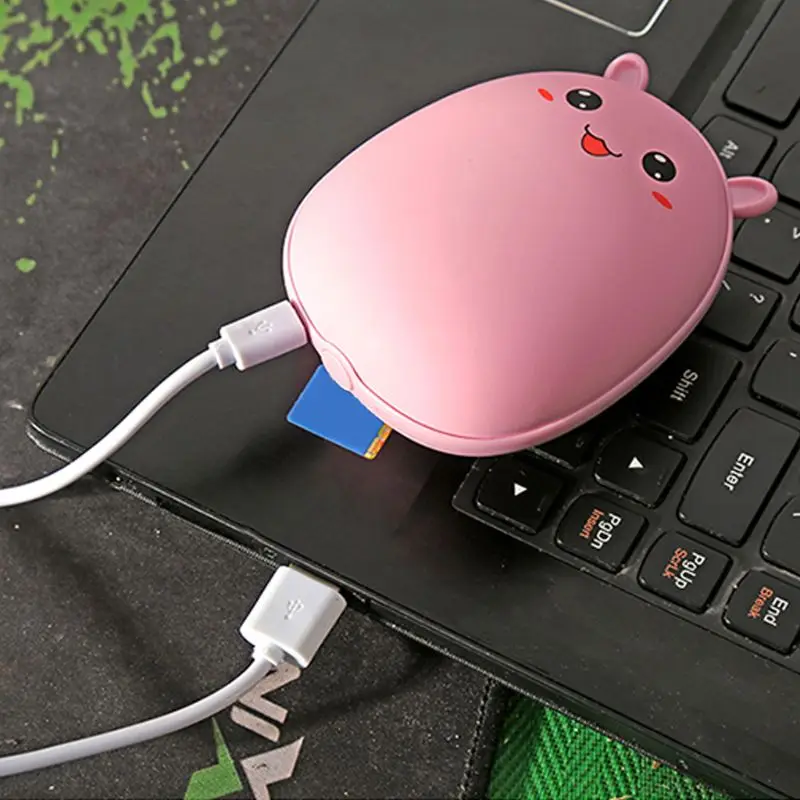 Милый медвежонок USB грелка для рук Портативная зарядка нагреватель Маленький Удобный карман