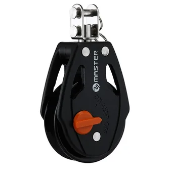 

Sailboat Dinghy 57mm 2 1/4 Inch Ratchet Single Swivel Shackle Block Small Boat Block Master RA-0501F