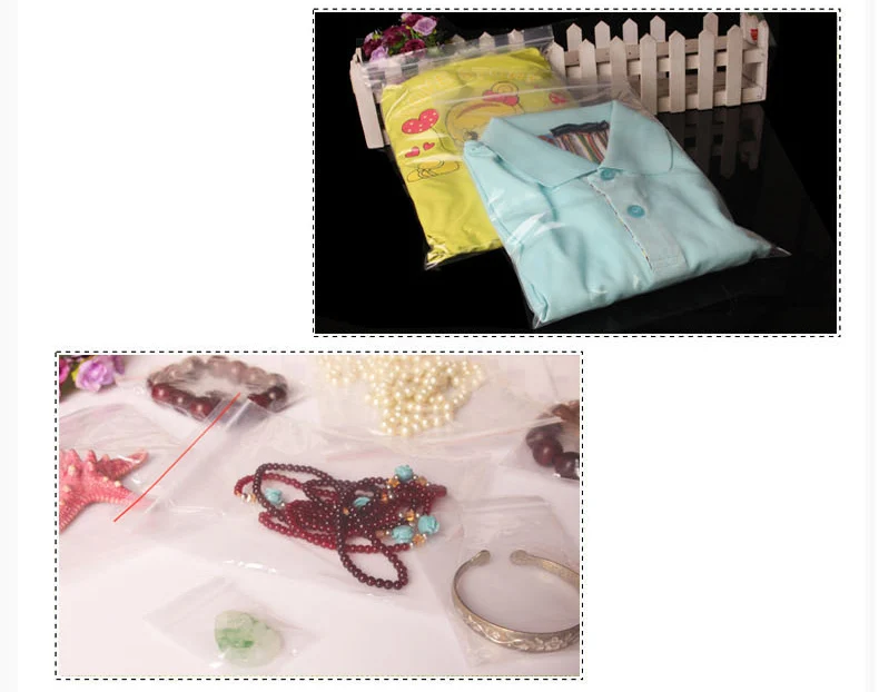 100Pcs Mini Plastic Ziplock Bags Jewelry Zipper Zip Lock PE Food Packaging Thick Clear Dustproof Storage