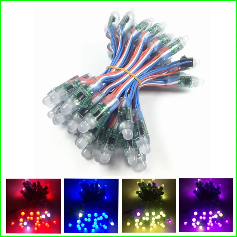 50 шт./лот 12 мм WS2811 2811 IC RGB длиной в Пол, с бусинами Водонепроницаемый DC12V цифровой Full Цвет светодиодная точечная лампа Бесплатная доставка