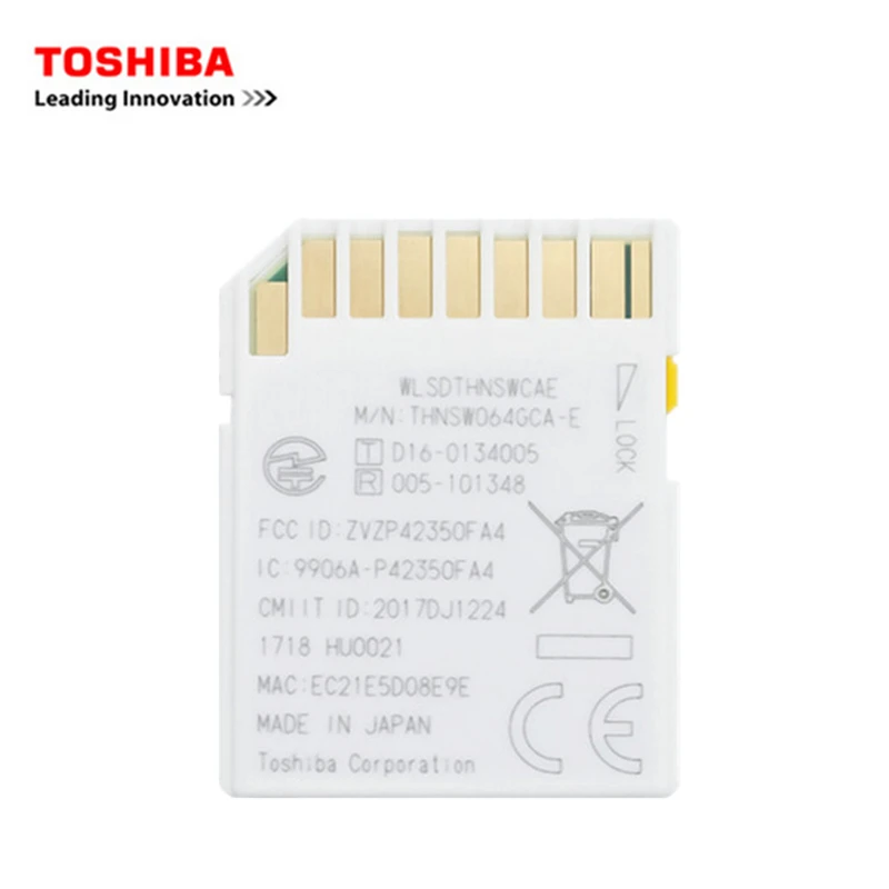 Toshiba 16 Гб/32 ГБ/64 Гб Micro SD карта Flash Air 4-го поколения Беспроводная LAN встроенная карта памяти SDXC U3 класс 10 камера посвящает