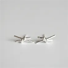 Винтажные дизайнерские серьги-гвоздики из стерлингового серебра 925 пробы с узлом для женщин, элегантные свадебные ювелирные изделия, серьги eh909