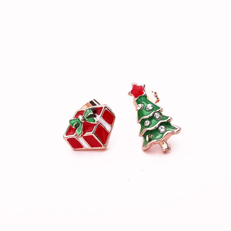 Crazy Feng очаровательные рождественские серьги-гвоздики для женщин и мужчин милый Санта-Клаус Рождественская елка вечерние серьги-гвоздики ювелирные изделия подарки - Окраска металла: 366
