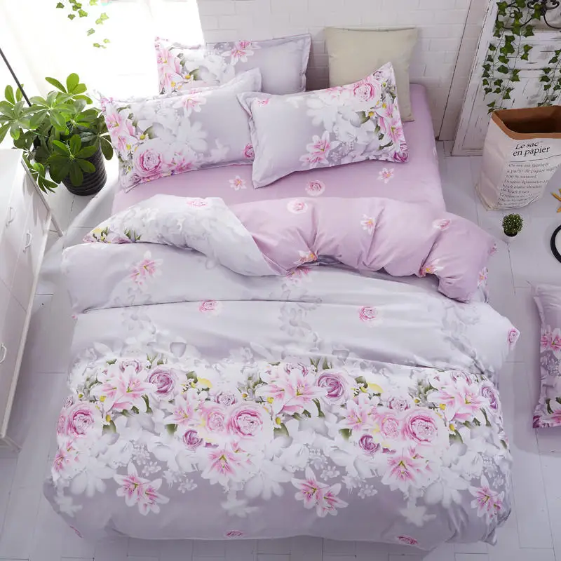 

High Quality Bedding Set Floral Pattern Duvet Cover Set with Pillowcase 3/4Pcs Twin Full King Size Bed Line