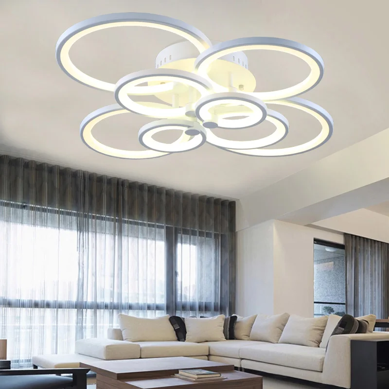 Niebieski Czas Akrylowe Nowoczesne Lampy Sufitowe Led Do Salonu
