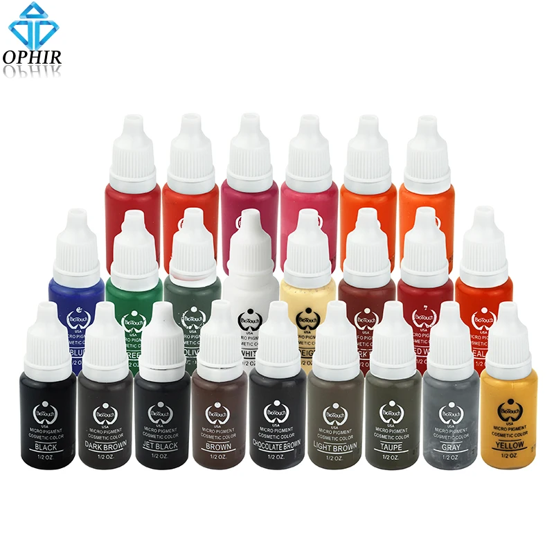 

OPHIR Micro Pigment Permanent Makeup Eyebrow Eyeliner Lip Pigment Brown Coffee Eyebrow Pigment for Body Tattoo Art Supply _TA116