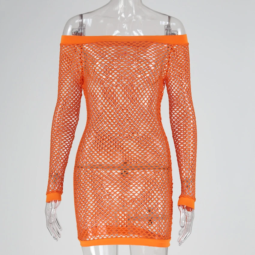 Fishnet mesh mini dress Clearance