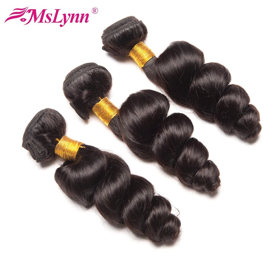 altBrazilian Hair Weave Bundles With Closure Pre Plucked Human Hair Loose Wave Bundles With Frontal Closure Remy Hair Mslynn Hair