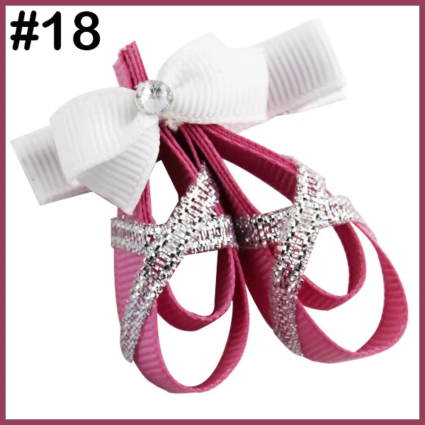 

free shipping 50pcs simple ballet shoe hair clippie sculpture hair bows Ballet Shoes Hair Clippies for your Ballerina Ballet