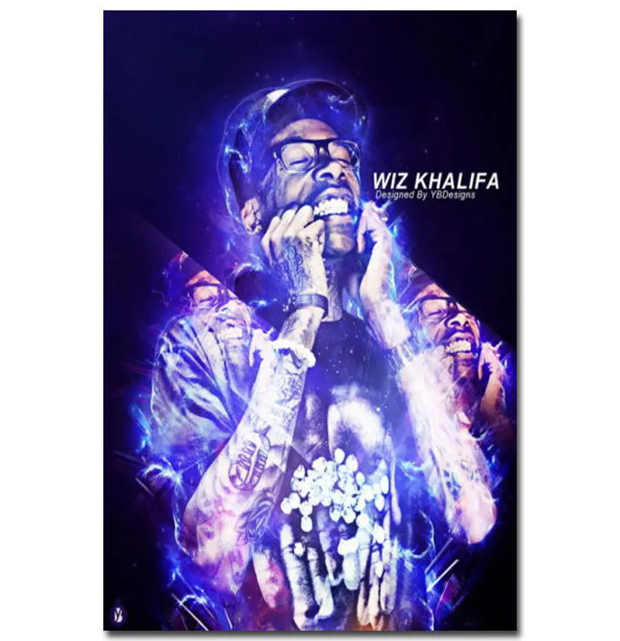 Горячая новинка Wiz Khalifa Cameron Rap Music Star 2-шелковый художественный постер Настенная