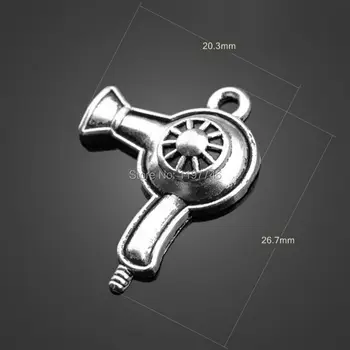

200pcs/lot 20.3x26.7mm Silver-plated Blower Hair Drier Pendants Fashion Zinc Alloy Charms Jewelry Making Charms Hair Drier