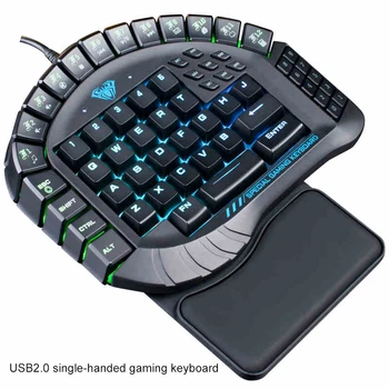 

2019 new top USB2.0 cable high quality Single hand Professional game keyboard Mechanical keyboard with backlight for CF LOL