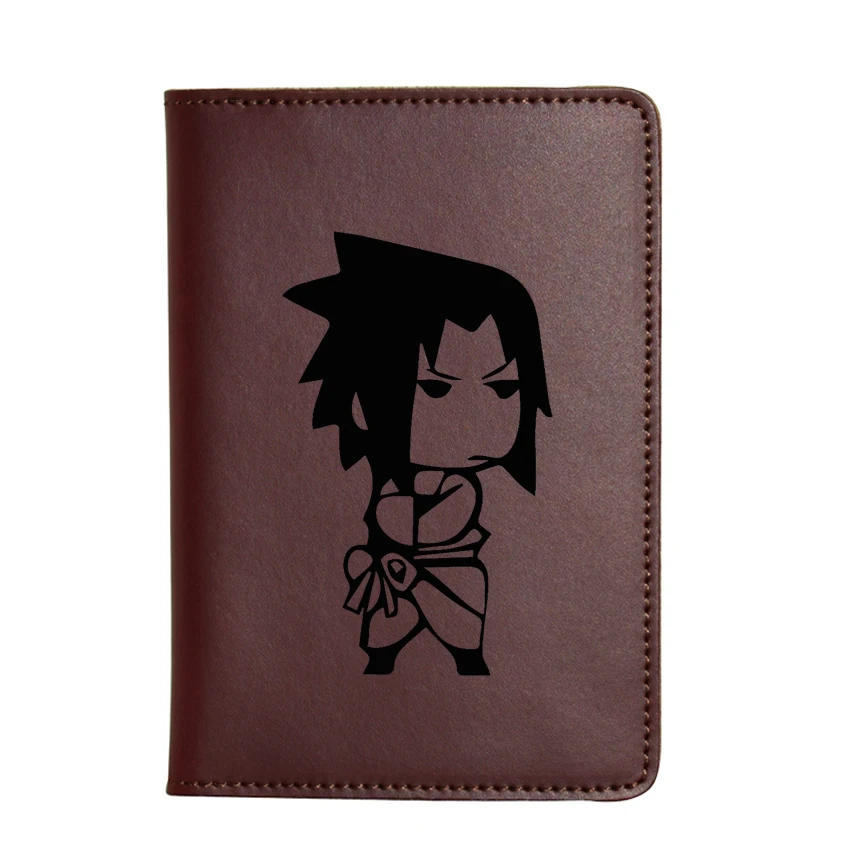 

Japanese Cartoon Ninja Sasuke Women Passport Cover Travel Accessories Leather Card Case Custom Name Passport Cover