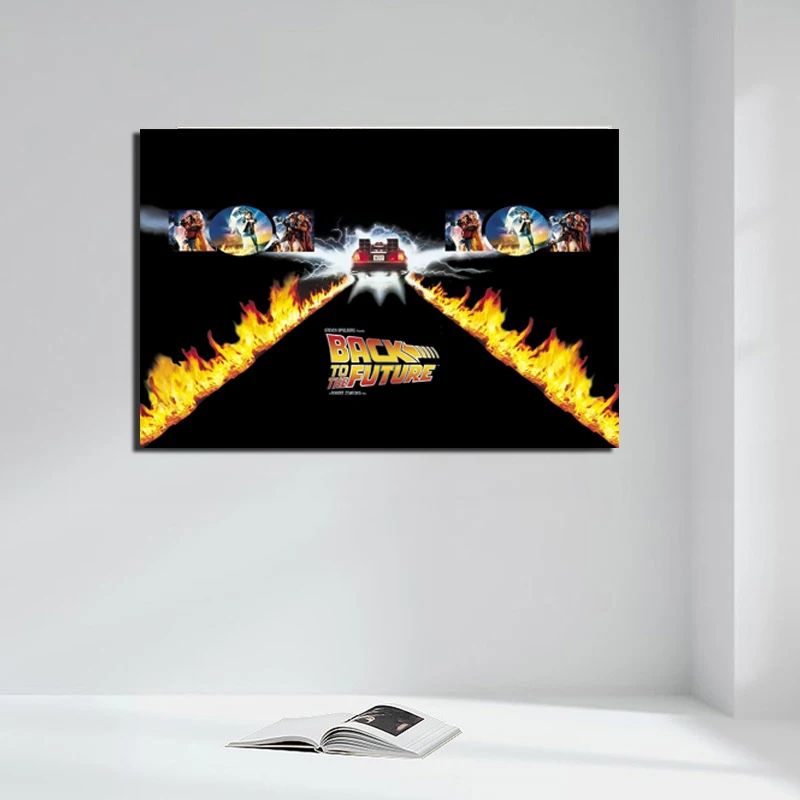 

Back To The Future Fire Car Art Canvas Posters And Prints Canvas Painting Decorative Pictures For Office Living Room Home Decor