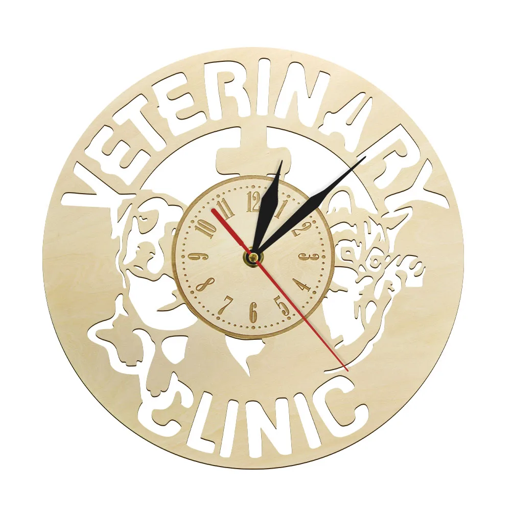 

Veterinary Clinic Accessory Wood Wall Clock Veterinary Nurse Watch Vet Student Graduation Gift Vet Tech Caduceus Wall Art Decor