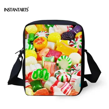

INSTANTARTS Brand Designer Women Small Messenger Bag Creative Candy Color Travel Crossbody Bags for Child Girls Mini School Bags