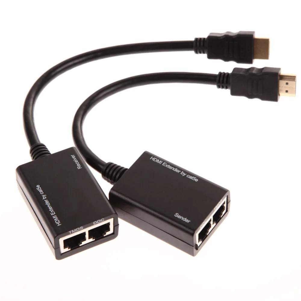 2 шт./компл. HDMI по RJ45 CAT5e CAT6 кабель LAN Ethernet Balun удлинитель Ретранслятор 1080p 3D 30 м |