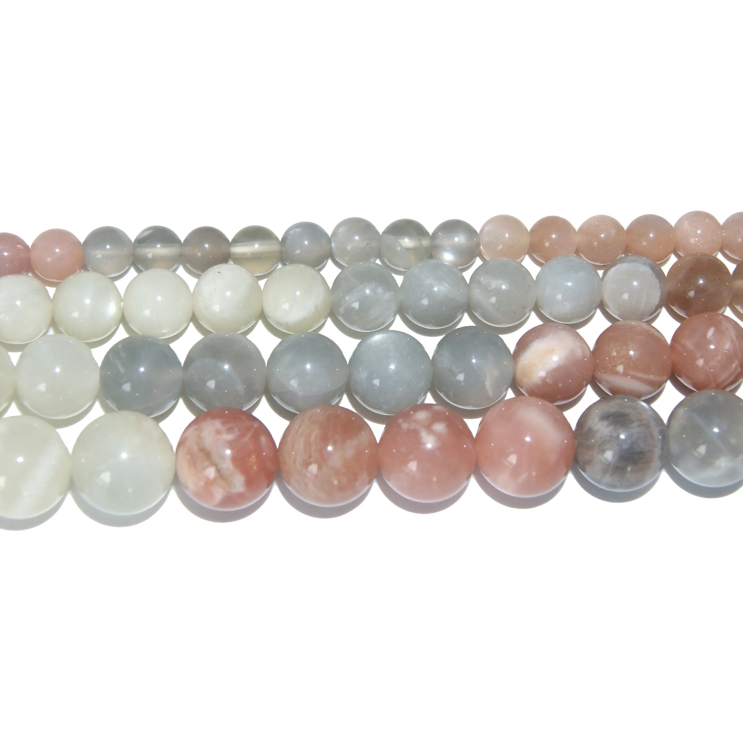 

Natural Stone Colorful Moonstone Sunstone Round Loose Beads 6 8 10 12 MM Pick Size For Jewelry Making DIY Bracelet Necklace