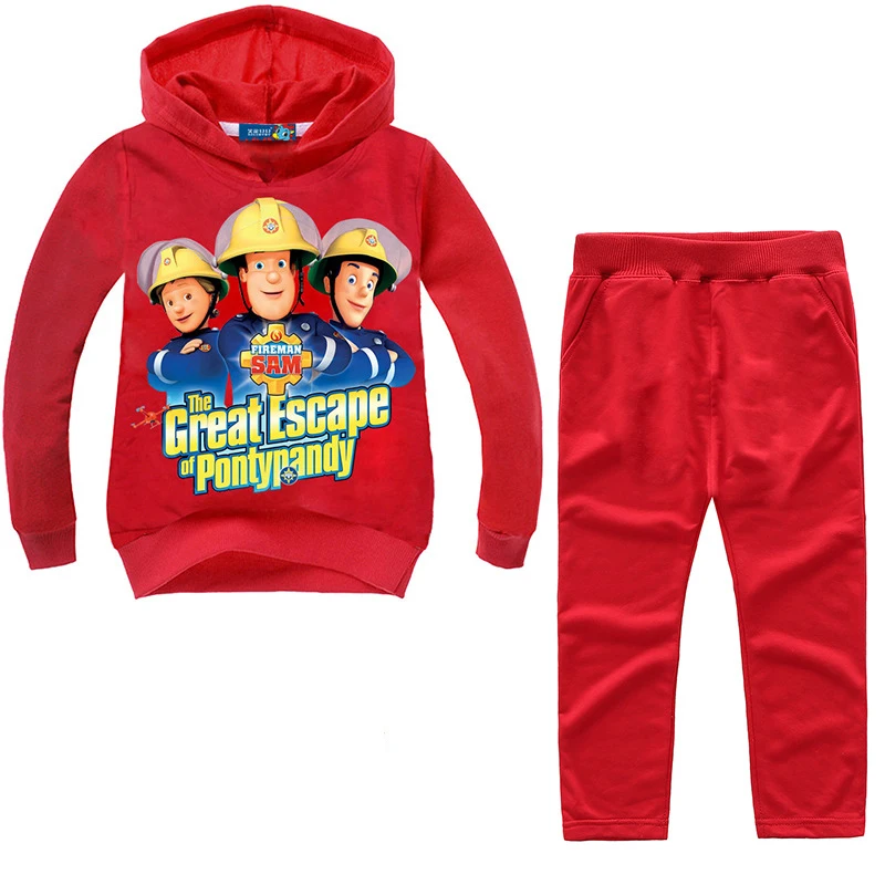 Animation Fireman Sam Cosplay Costumes Lovely cartoon Hoodies Sweatshirts Pants For Kids Girl Boy Christmas Party Uniforms Set Animation Fireman Sam Cosplay Costumes Lovely cartoon Hoodies Sweatshirts Pants For Kids Girl Boy Christmas Party Uniforms Set