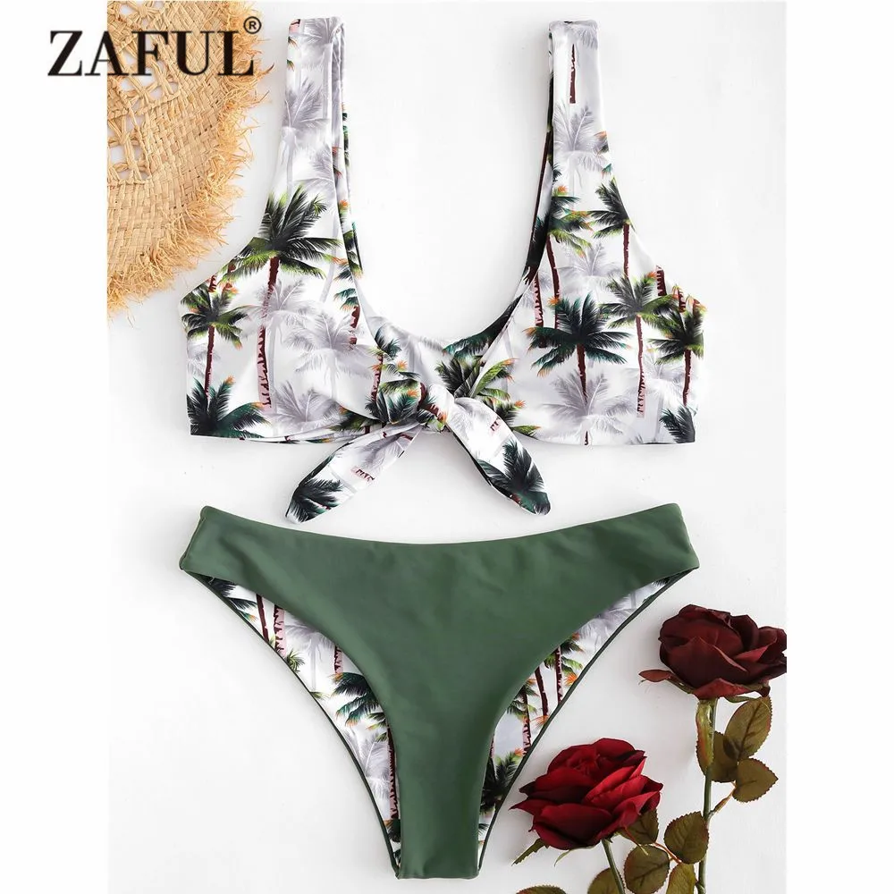 zaful palm tree bikini