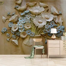 Beibehang пользовательские обои 3D тисненая Цветочная композиция для вазы задний план настенная живопись обои домашний декор