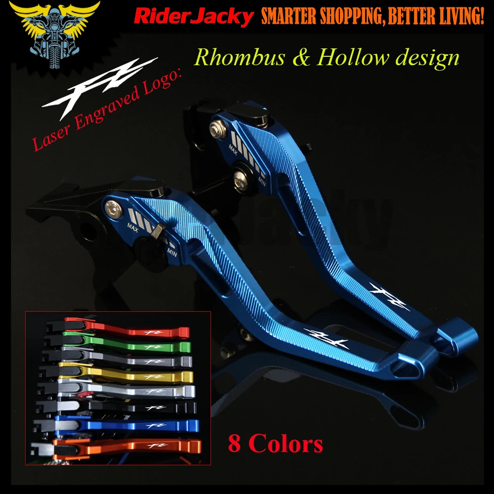 

Logo 3D Rhombus Hollow design CNC Blue Adjustable Motorcycle Brake Clutch Levers For YAMAHA FZ 16 FZ16 2011-2015 2012 2013 2014