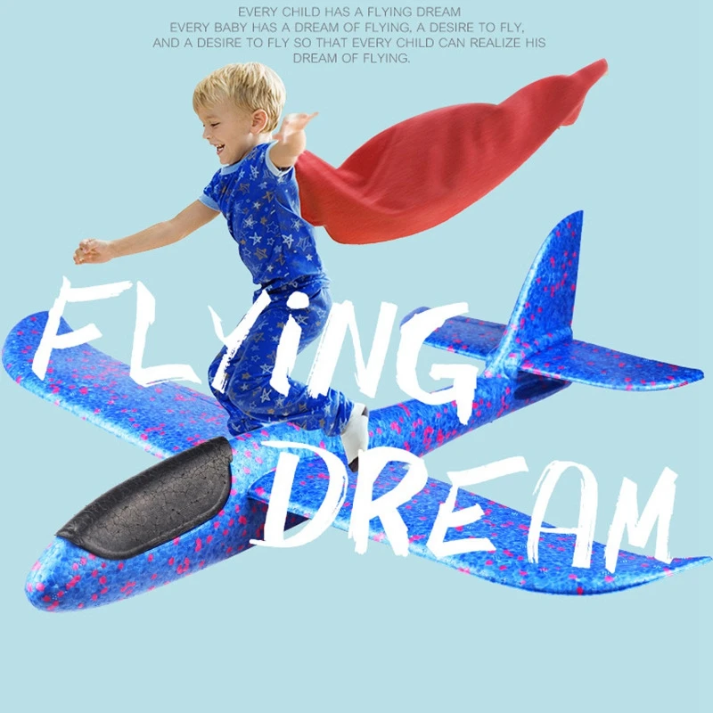 48 см большая рука бросить пены самолеты DIY Детские Игрушки Летающий планер модель аэроплана вечерние наполнителей Летающий планер самолет