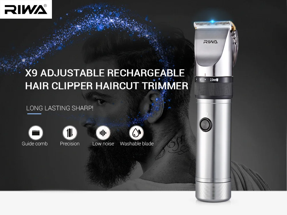RIWA X9 Adjustable Electric Rechargeable Hair Clipper Haircut Trimmer