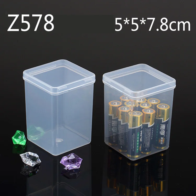 6PCS Mini Storage Box Transparent Square Plastic Box Earrings Jewelry  Packaging Storage Small Square Box Jewelry Organizer