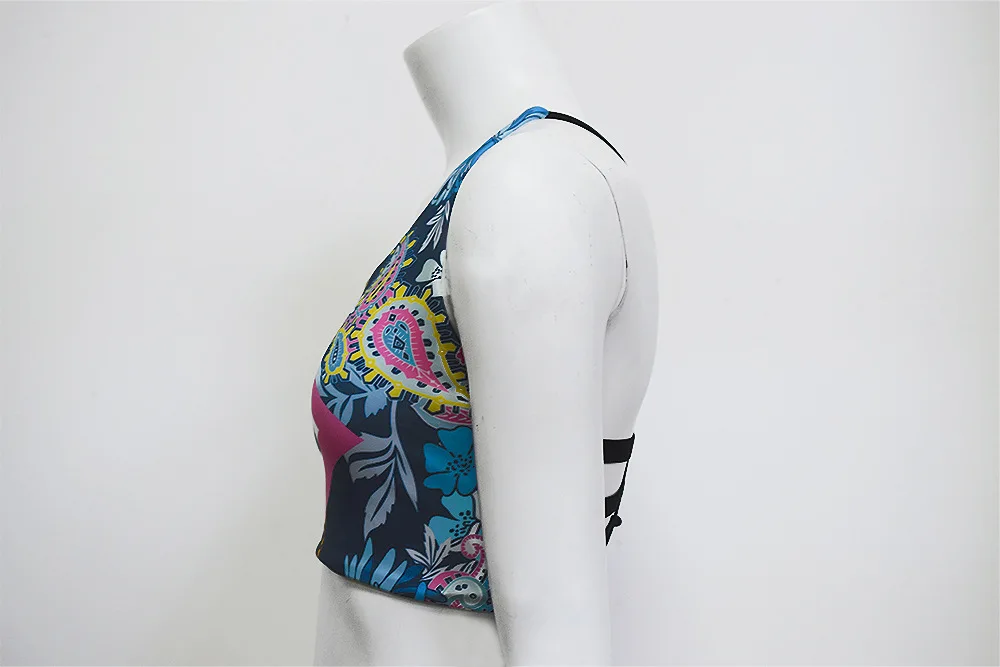 С цветным Ретро принтом набор для йоги женские сексуальные леггинсы пуш-ап Спортивная одежда Женская спортивная одежда тонкий тренировочный комплект для бега