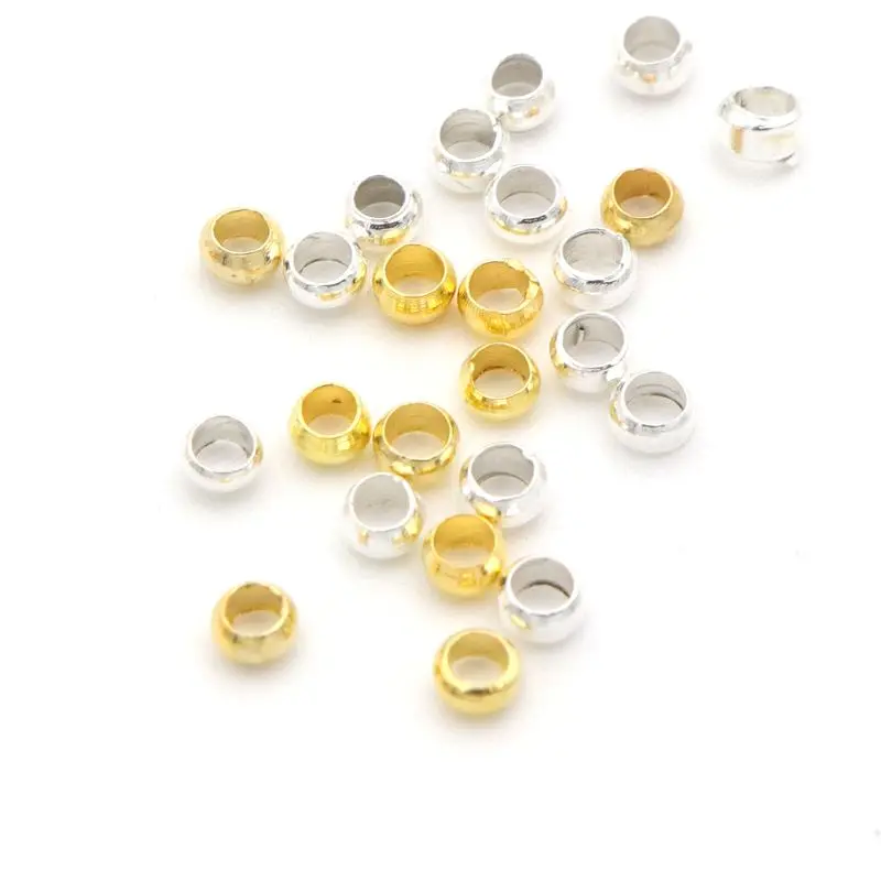 

1000pc 2 2.5 mm Silver Gold Color Seed Spacer Loose Metal Beads For Jewelry Making Needlework Beadwork Diy Accessories Wholesale