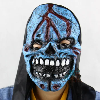 

W&M Halloween Party Mask 3D clown Latex Masquerade masks cos blue Skeleton ghost full face Scary surprised birthday gift