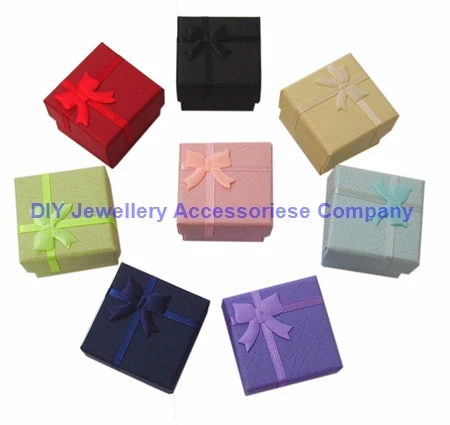 1PCS Fashion Ribbon Jewelry Box Multi colors Ring Boxes Earrings Pendant 4x4x3cm Display Packaging Gift | Украшения и аксессуары