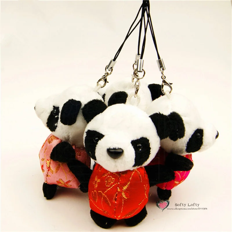 Free shipping Cute Panda Plush toys Keychains hangers Chinese