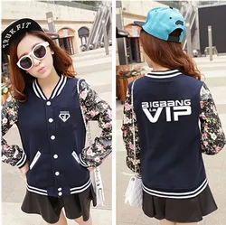Kpop Bigbang Coat G-dragon Jacket 2017 Winter Bigbang GD Badge Baseball Uniform Korean Casual Sweatshirts k-pop Gdragon tops Kpop Bigbang Coat G-dragon Jacket 2017 Winter Bigbang GD Badge Baseball Uniform Korean Casual Sweatshirts k-pop Gdragon tops