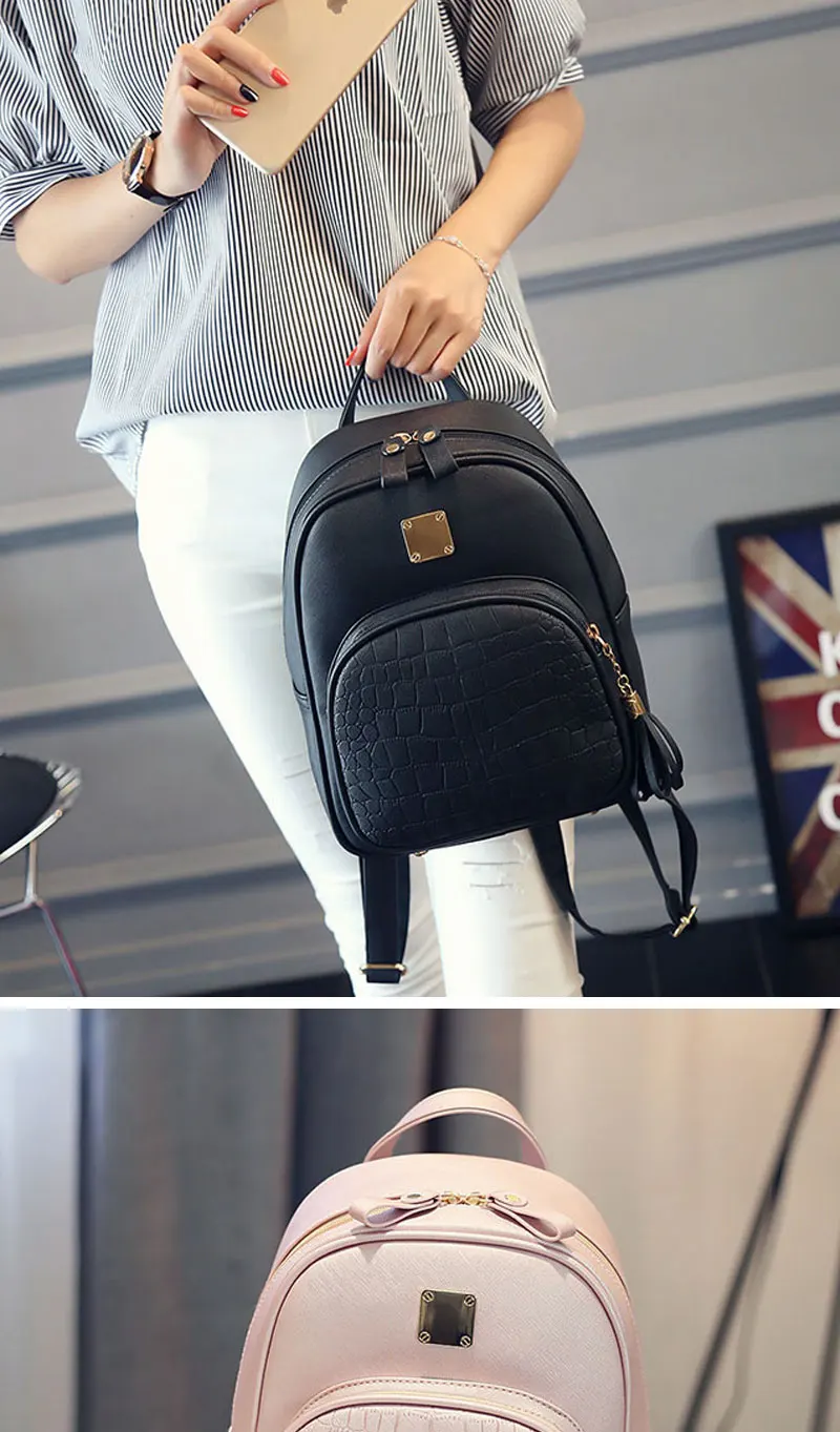 Женский кожаный рюкзак, школьные сумки для девочек-подростков, расшитый камнями, женский маленький рюкзак в консервативном стиле