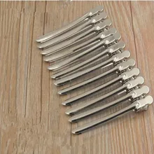 12 шт./лот Заколки для волос парикмахерские утка Зажимы типа "крокодил" Нержавеющая сталь Парикмахерская инструмент секционирования клип с 2 размера