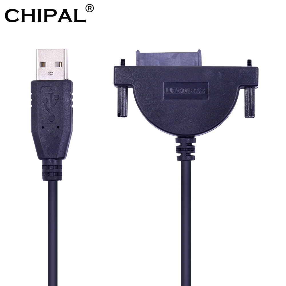 

CHIPAL LED Indicator USB 2.0 to 7+6 13Pin Mini SATA II Cable Adapter for Notebook CD-ROM DVD-ROM for HDD Caddy Slimline Drive