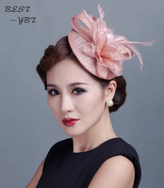 Sinamay Hat Fascinator Feather Flower Hair Clip Wedding Hats And Sinamay Hat Fascinator Feather Flower Hair Clip Wedding Hats And Fascinators Bridal Acessories